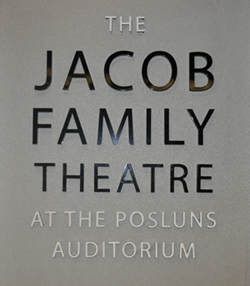 Jacob Family Theatre sign